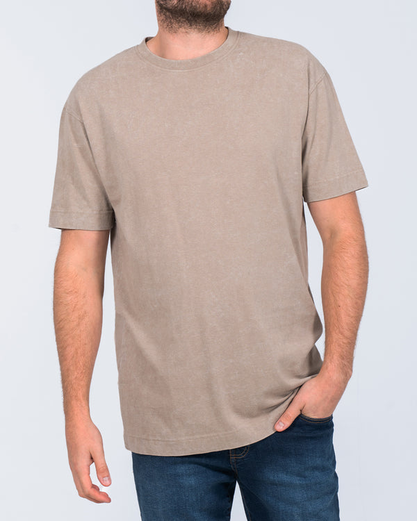 2t Tall Acid Wash Oversized T-Shirt (taupe)