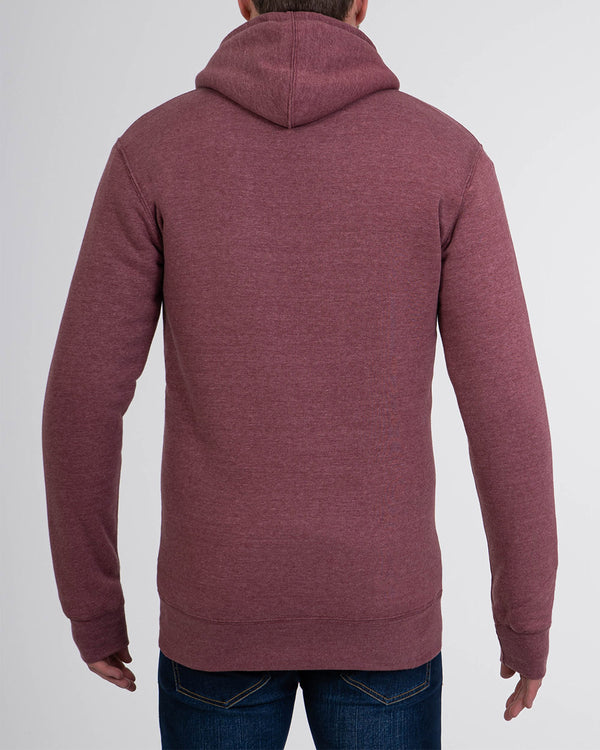 2t Zip Up Tall Sherpa Hoodie (burgundy marl)