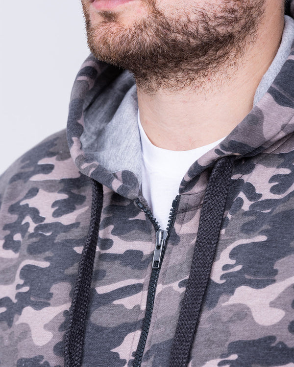 2t Zip Up Tall Camo Hoodie (charcoal)