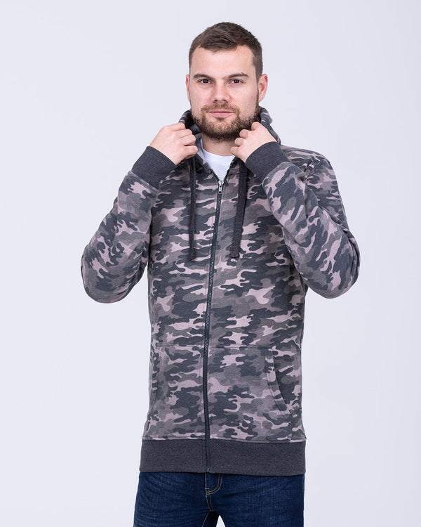 2t Zip Up Tall Camo Hoodie (charcoal)