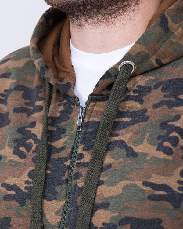 2t Zip Up Tall Camo Hoodie (khaki)