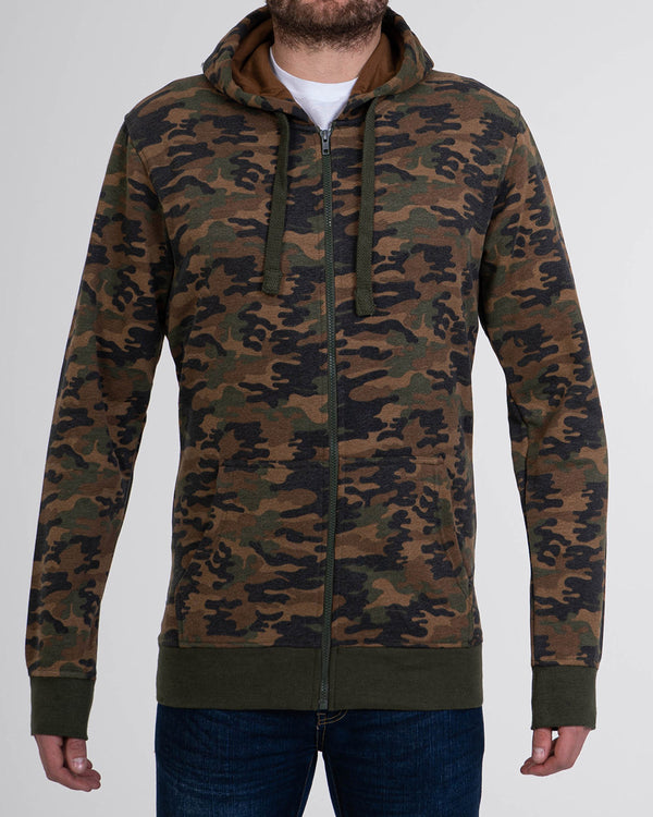 2t Zip Up Tall Camo Hoodie (khaki)