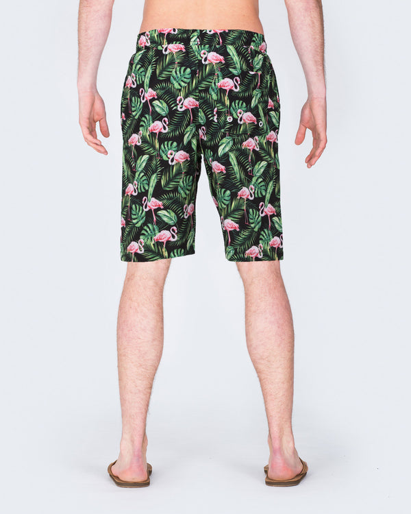 2t Tall Flamingo Print Swim Shorts (black)