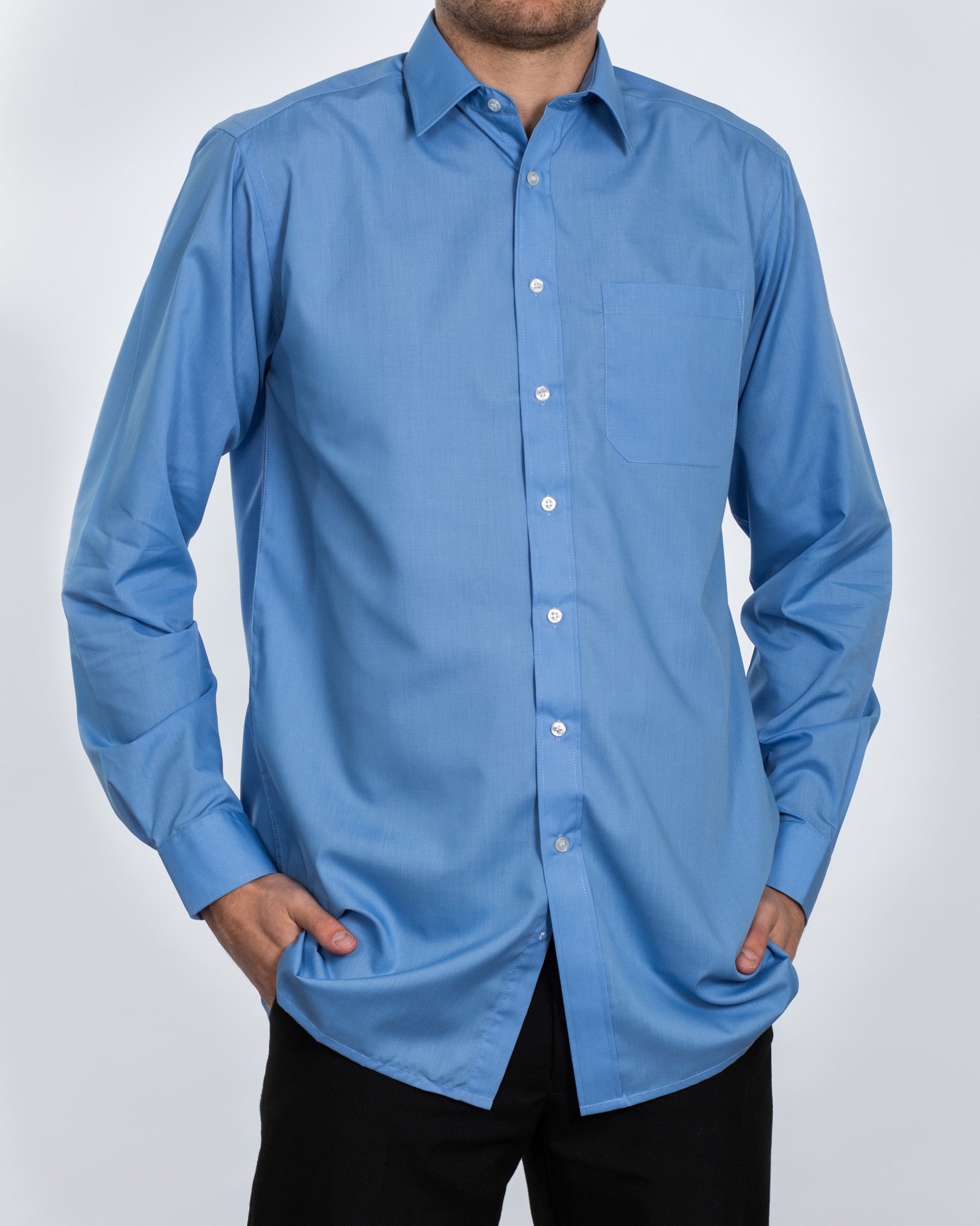 Double Two Long Sleeve Tall Shirt (blue)