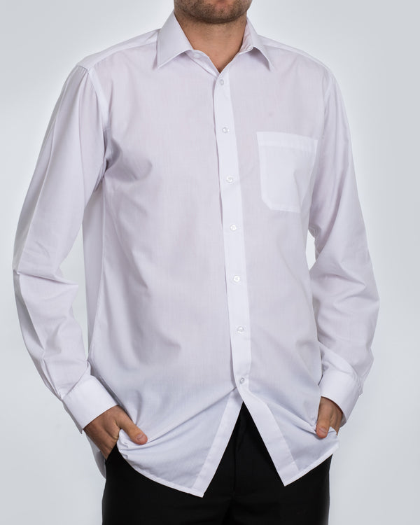 Double Two Long Sleeve Regular Fit Tall Shirt (white)