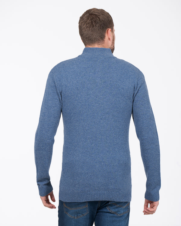 2t Tall Lambswool Quarter Zip Jumper (sapphire)