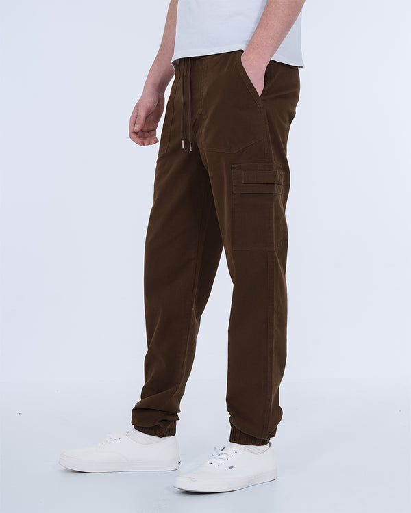 2t Jayden Regular Fit Tall Utility Cargo Trousers (brown)