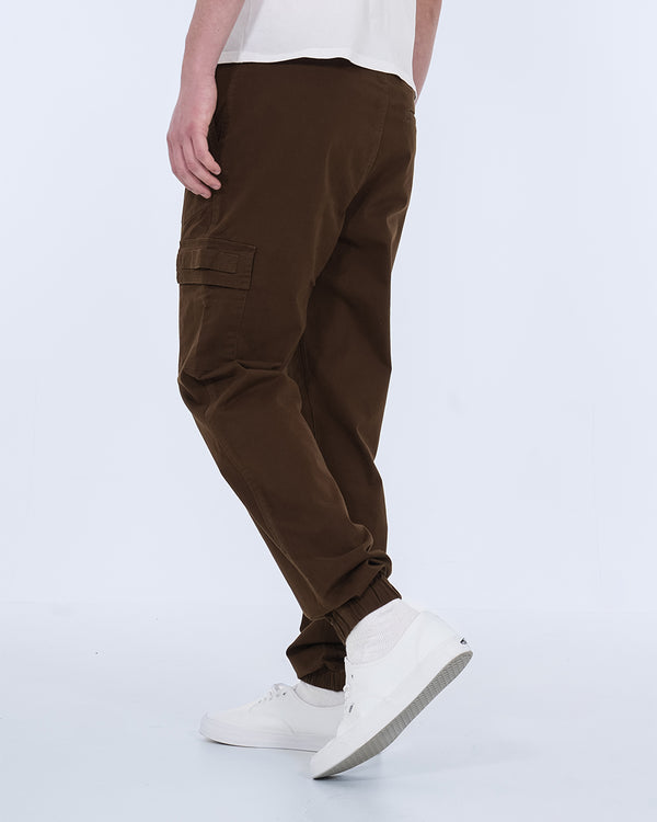 2t Jayden Regular Fit Tall Utility Cargo Trousers (brown)