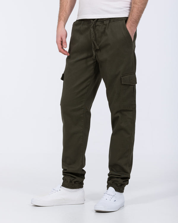 2t Fabio Regular Fit Tall Stretch Cargo Trousers (olive)