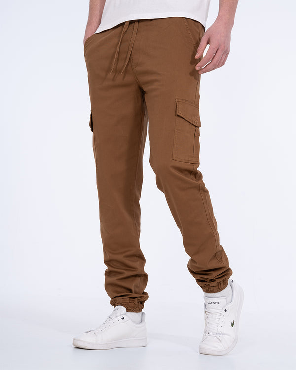 2t Dean Slim Fit Tall Stretch Cargo Trousers (tan)