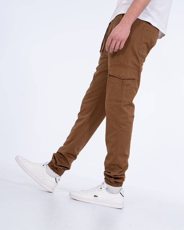 2t Dean Slim Fit Tall Stretch Cargo Trousers (tan)