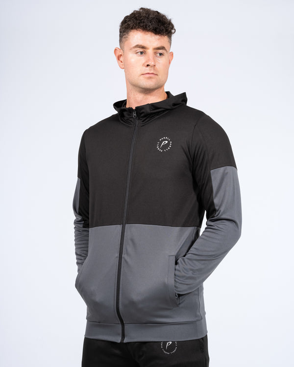 Parell Evolve Tall Zip Up Panel Hoodie (black/grey)