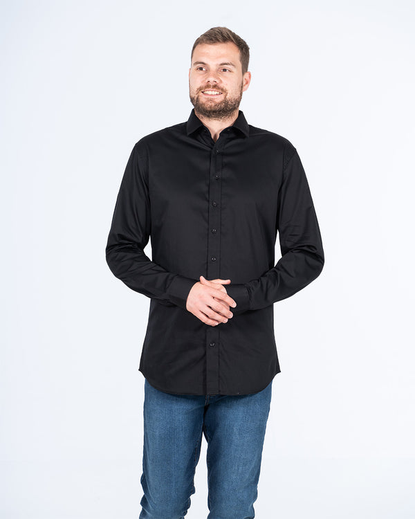 2t Regular Fit Extra Tall Formal Shirt (black)