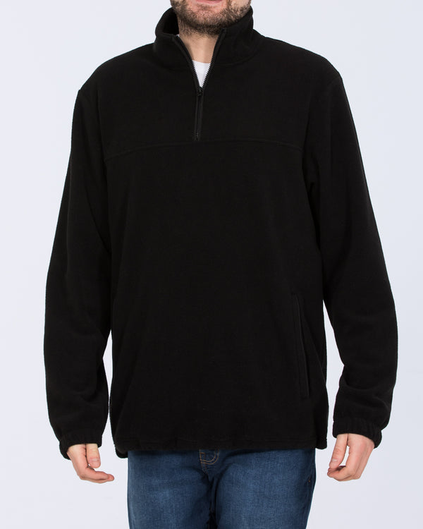 2t Asher Tall Quarter Zip Fleece (black)