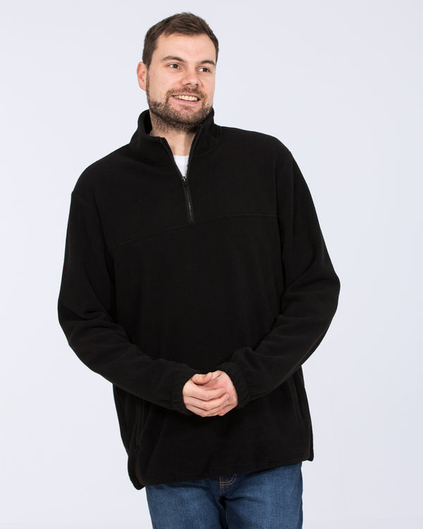 2t Asher Tall Quarter Zip Fleece (black)