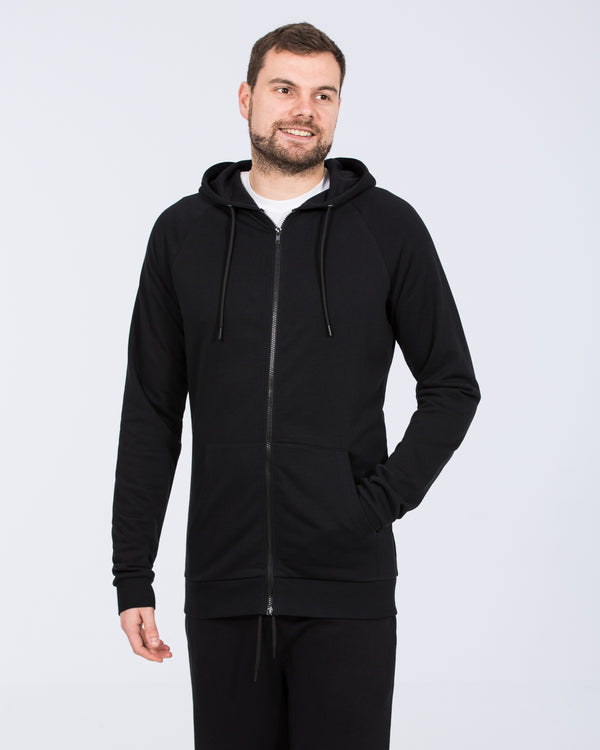 Essentalls Tall Zip Up Hoodie (black)