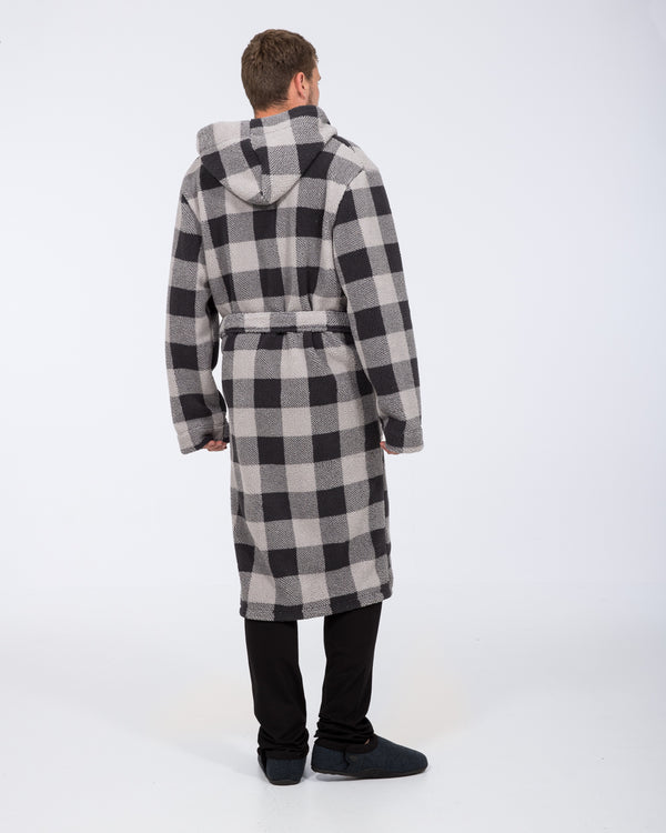 2t Tall Checked Hooded Dressing Gown (charcoal)