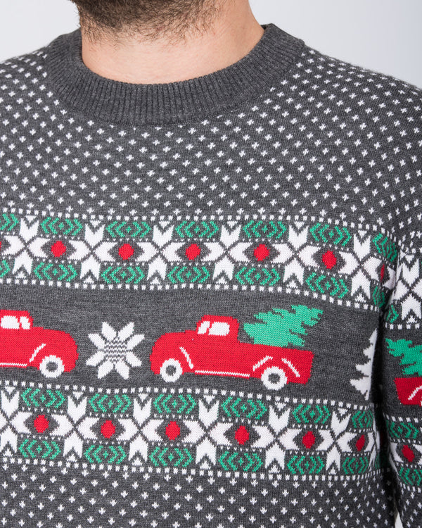 2t Tall Christmas Jumper (grey trucks)