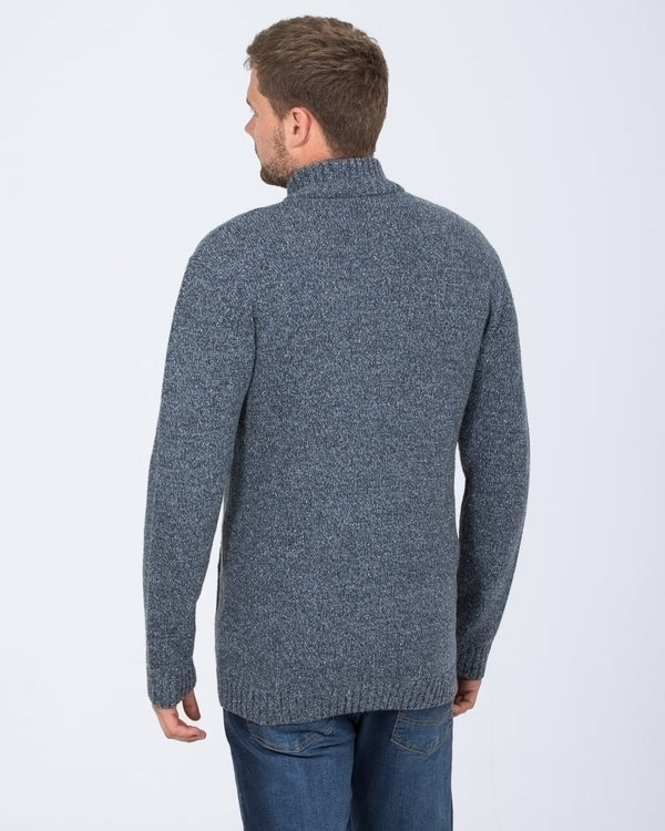 2t Full Zip Tall Lambswool Blend Jumper (denim)