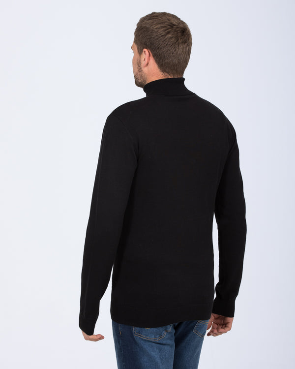 2t Rickie Tall Cotton Roll Neck Jumper (black)