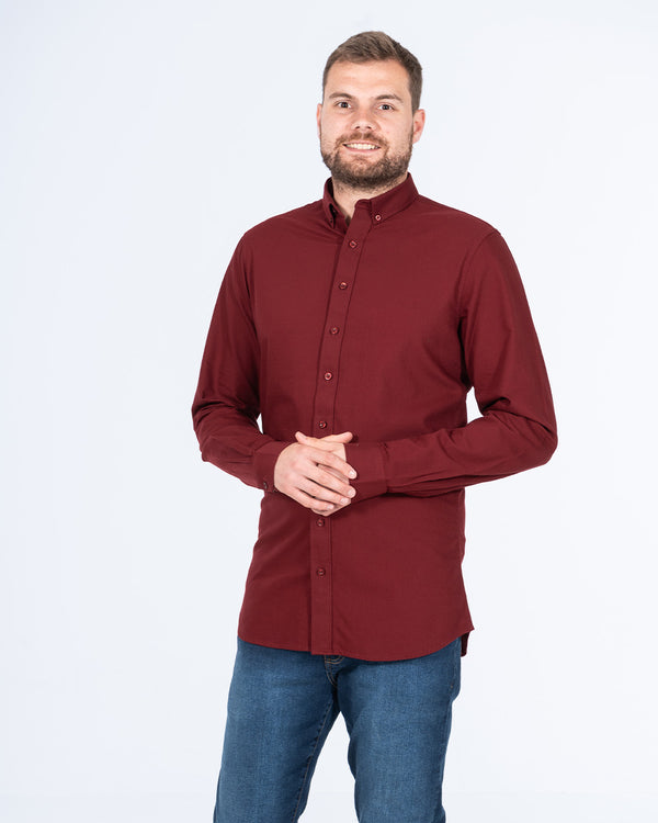 2t Logan Slim Fit Tall Oxford Shirt (burgundy)