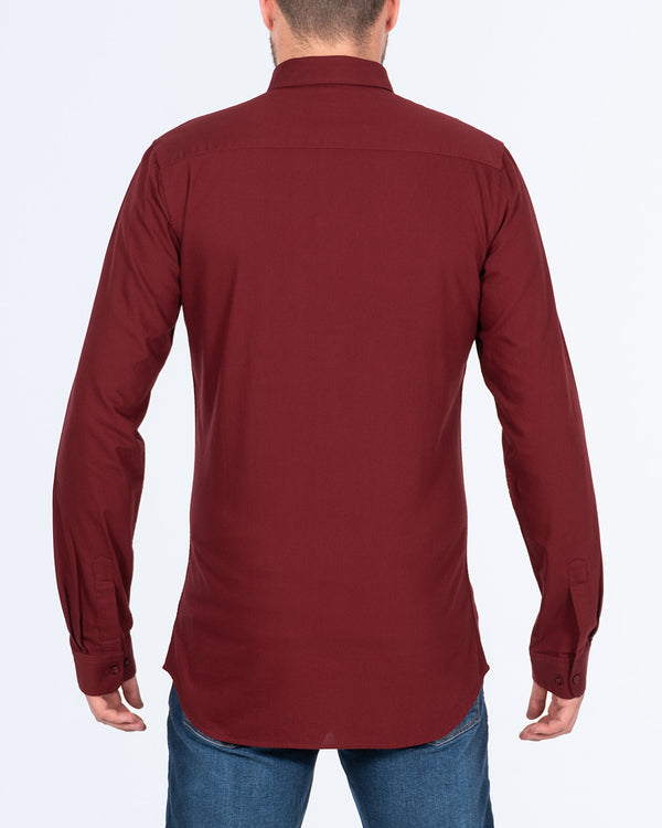 2t Logan Slim Fit Tall Oxford Shirt (burgundy)