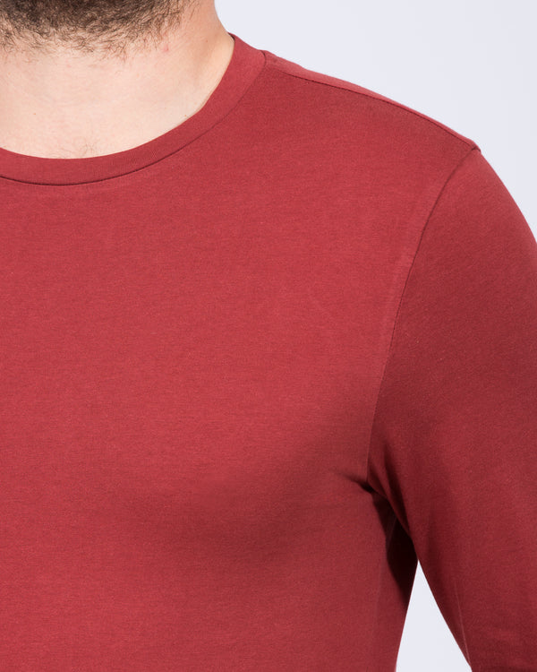 Essentalls Long Sleeve Tall T-Shirt (burgundy)