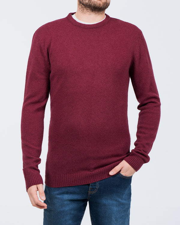 2t Tall Lambswool Crew Neck Jumper (ruby)