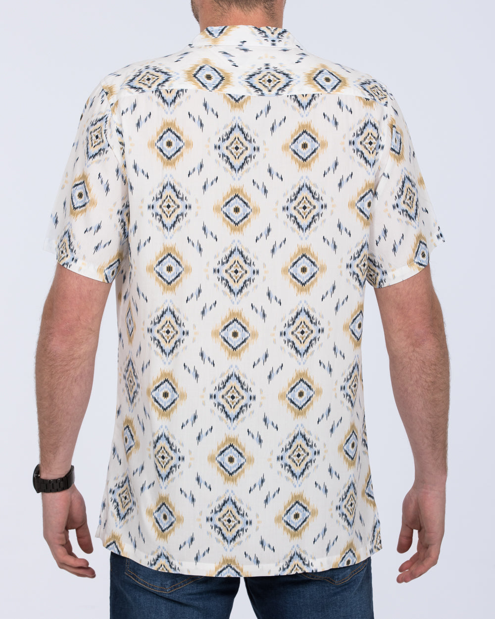 2t Dustin Short Sleeve Tall Revere Shirt (white aztec)