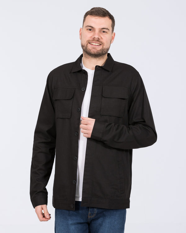 2t Linton Tall Cotton Harrington Shacket (black)