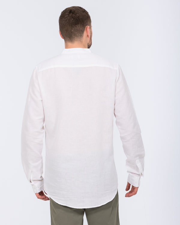 2t Cruz Tall Half Placket Linen Shirt (white)