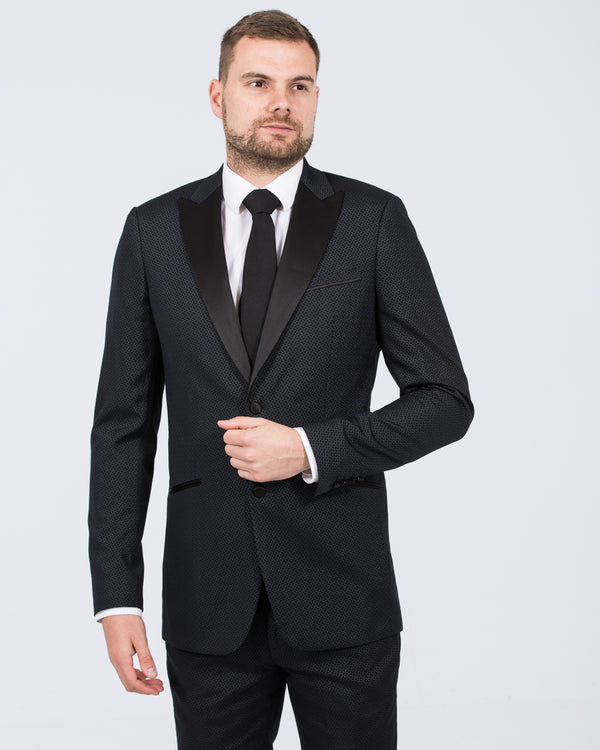 Skopes Cuba Slim Fit Tall Dinner Suit (navy diamond)