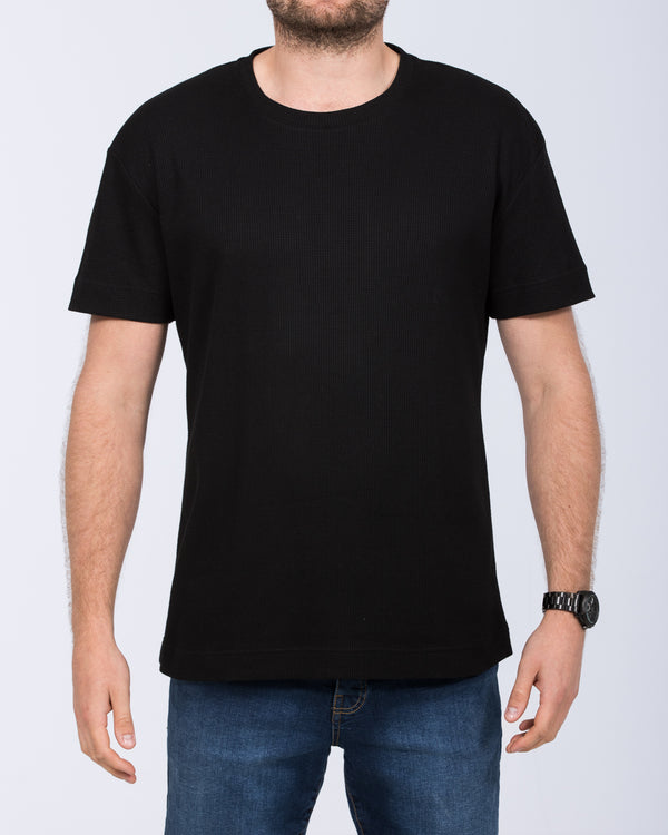 2t Tall Waffle Oversized T-Shirt (black)