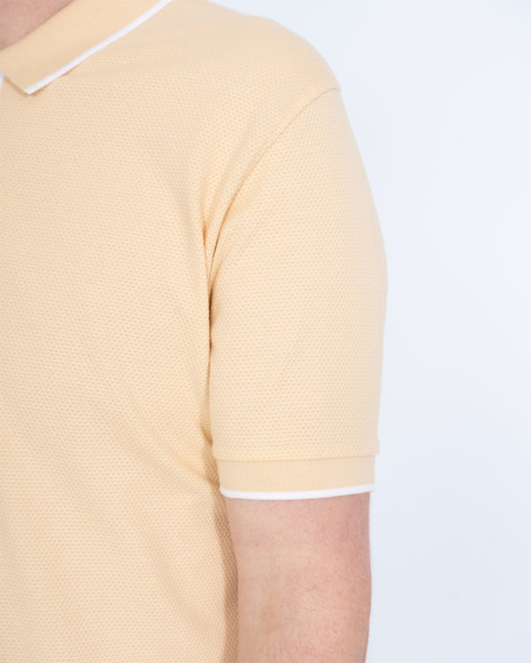 2t Slim Fit Tall Tipped Polo Shirt (lemon)