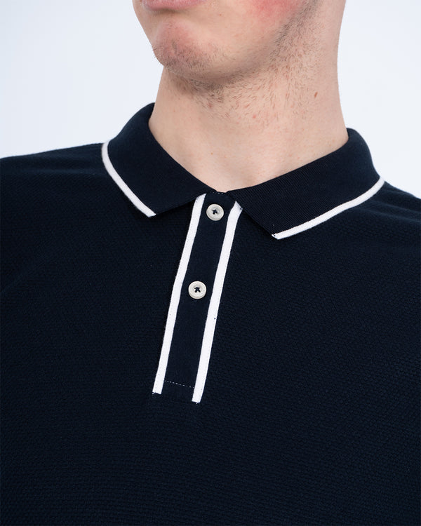 2t Slim Fit Tall Tipped Polo Shirt (navy)