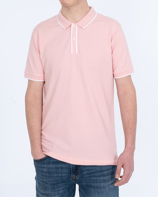 2t Slim Fit Tall Tipped Polo Shirt (pink)