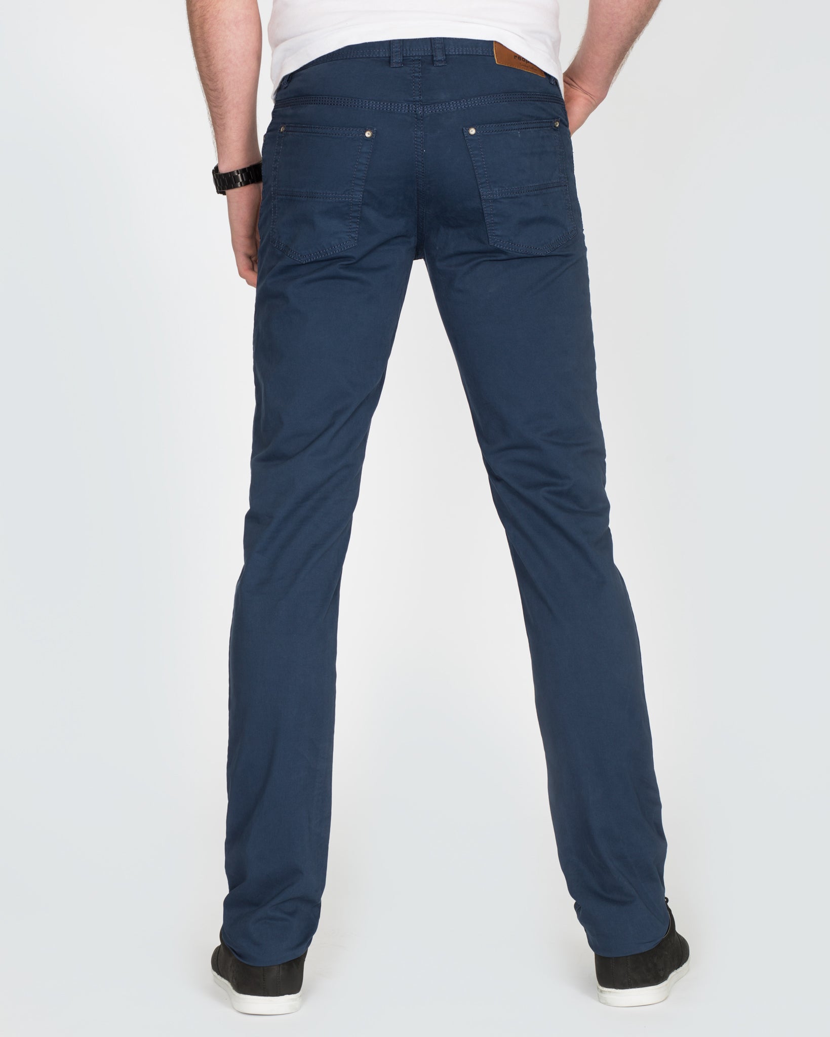 Redpoint Slim Fit Brushed Cotton Chinos (navy)