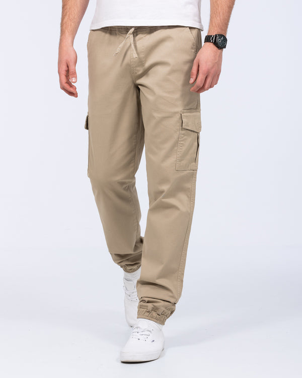 2t Fabio Regular Fit Tall Stretch Cargo Trousers (beige)