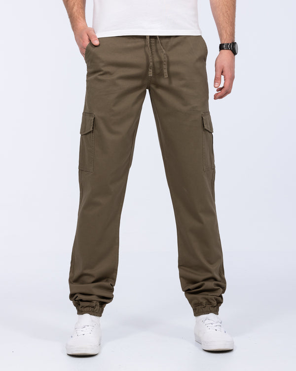 2t Fabio Regular Fit Tall Stretch Cargo Trousers (khaki)