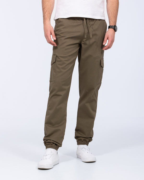 2t Fabio Regular Fit Tall Stretch Cargo Trousers (khaki)