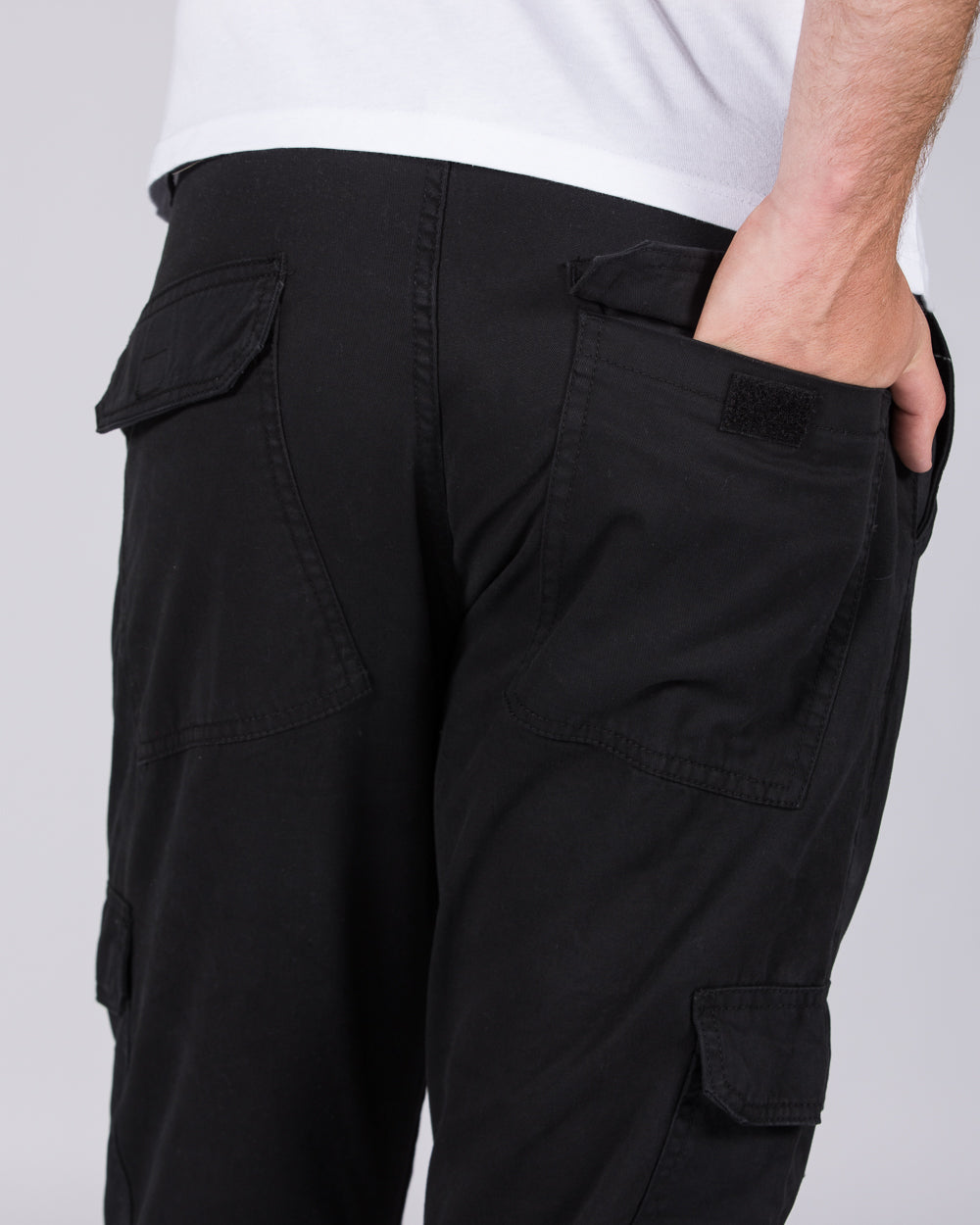2t Dylan Slim Fit Tall Cargo Trousers (black)