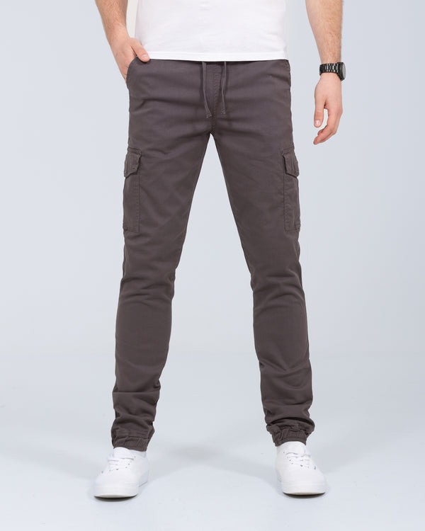 2t Dean Slim Fit Tall Stretch Cargo Trousers (slate grey)