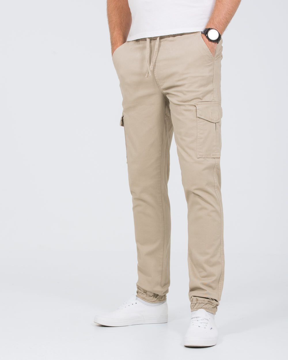 2t Dean Slim Fit Tall Stretch Cargo Trousers (clay)