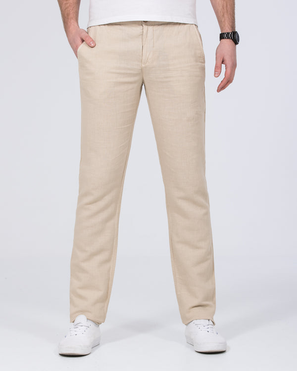 Redpoint Carden Linen Blend Slim Fit Tall Chinos (beige)