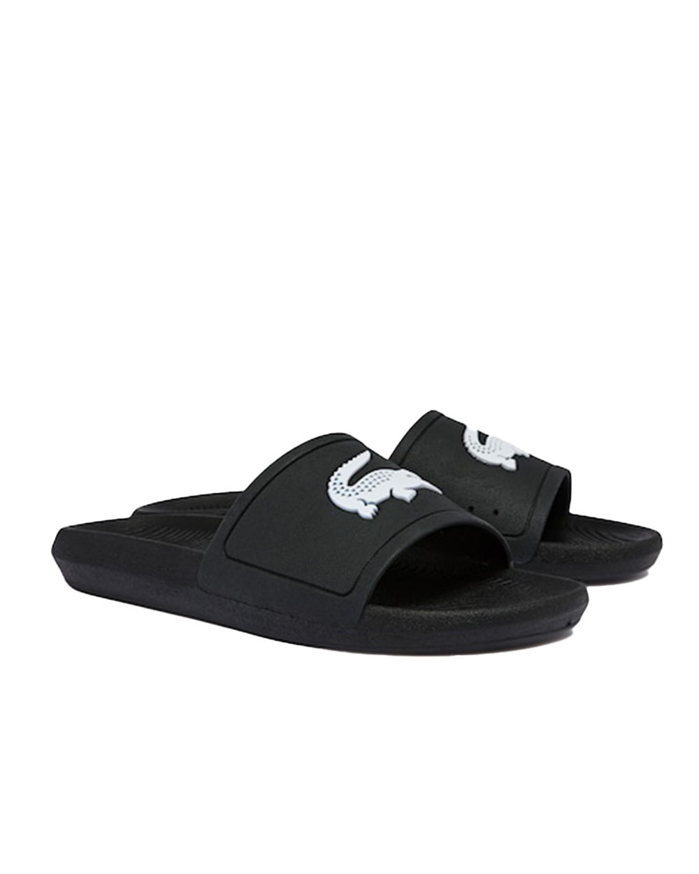 Lacoste Slide 319 1 CMA Flip Flops Sliders black white 13 14 15 16 Tall Mens Clothing 2tall