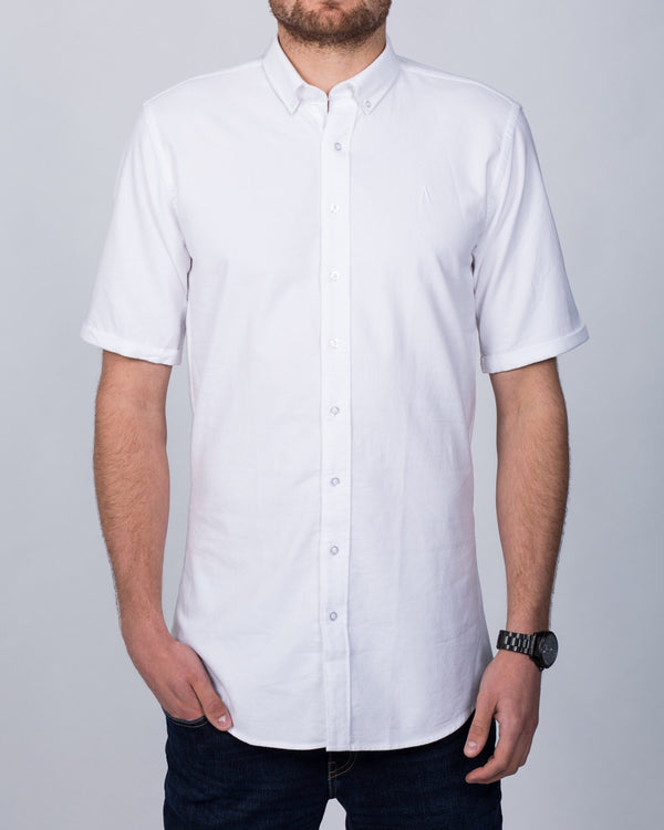 2t Oxford Slim Fit Short Sleeve Tall Shirt (white)