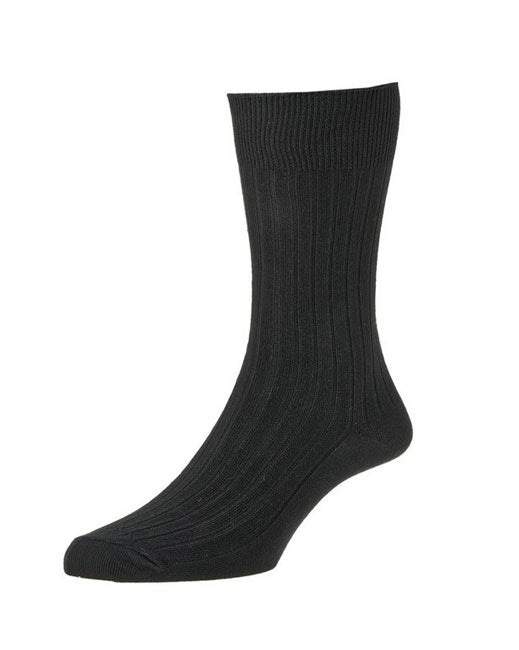 HJ Hall Cotton Rib Socks 3 Pack (black)