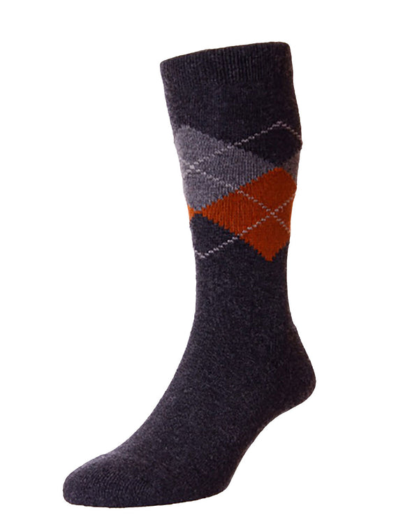 HJ Hall Eden Argyle Merino Wool Socks 2 Pack