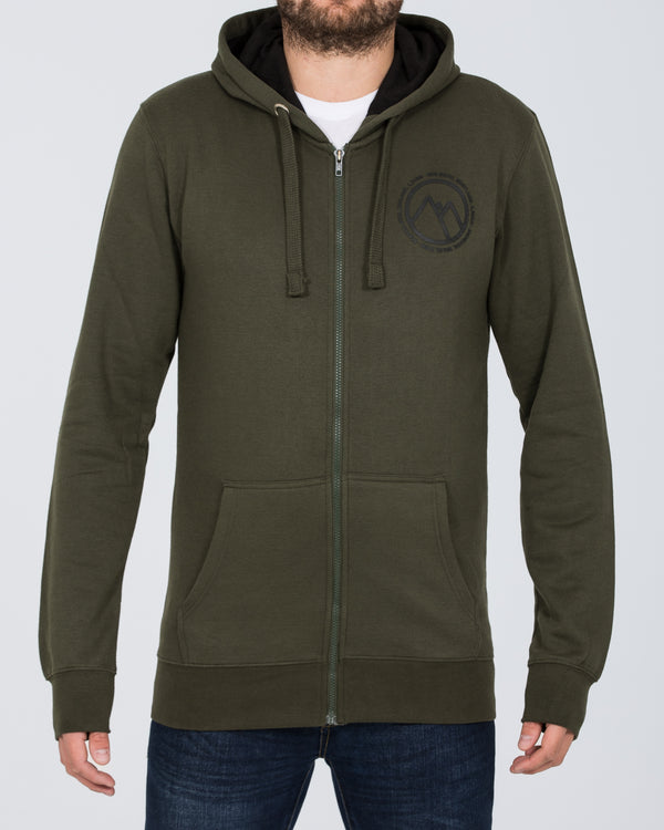 2t Three Peaks Zip Up Tall Hoodie (olive)