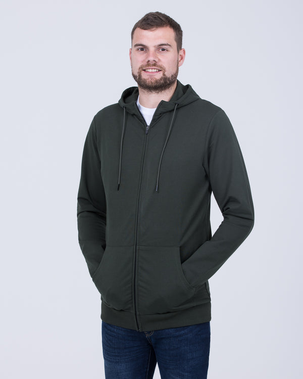 2t Zip Up Tall Declan Hoodie (dark olive)